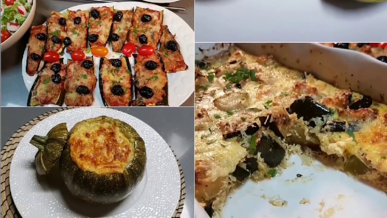 4 Recettes Avec Courgette  Facile Et Rapide أربع وصفات بالقرع ساهلة و سريعة