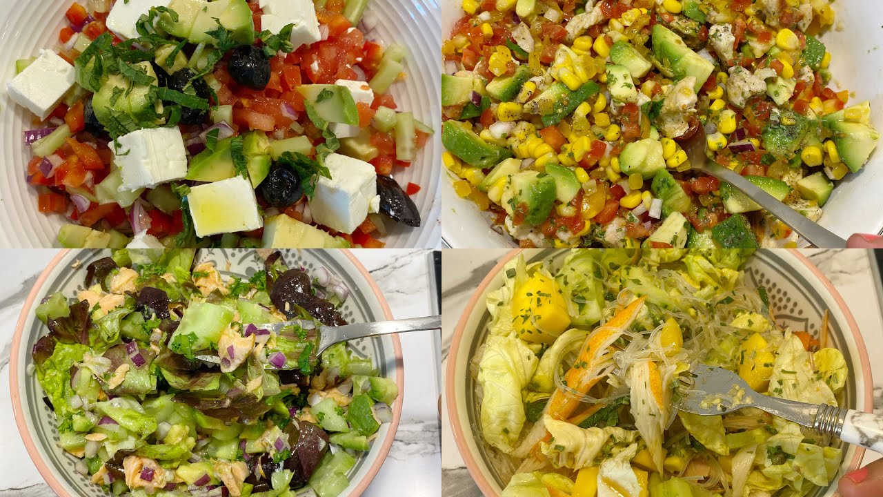 RECETTES DE SALADES POUR L’ÉTÉ // 4 RECETTES DE SALADES FACILES ET RAPIDES !!!
