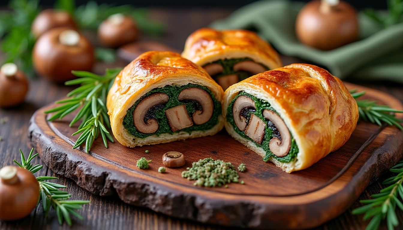 découvrez notre recette simple et gourmande de wellington végétarien aux champignons, parfaite pour un noël savoureux et convivial.