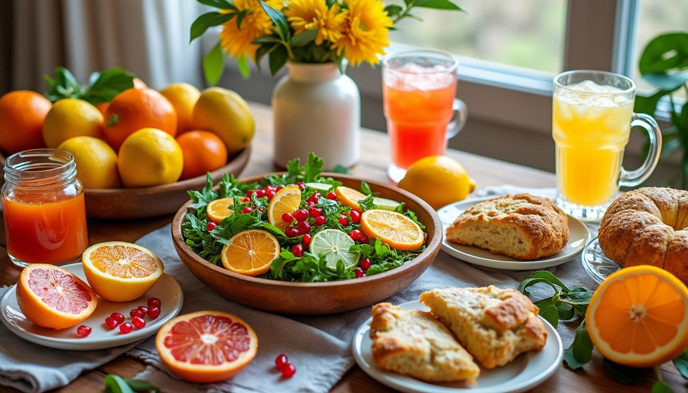 découvrez des recettes aux agrumes fraîches et vitaminées pour égayer votre brunch hivernal avec saveur et énergie.